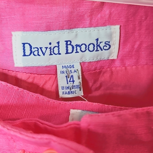 David Brooks 2 Piece Pink Linen suit Size 14 - Picture 2 of 7